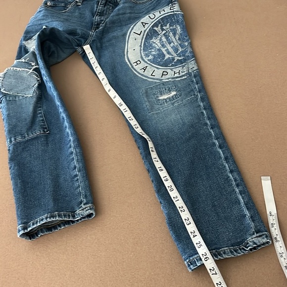 Lauren Ralph Lauren Black Label Relaxed Tapered Patchwork Logo Jean - 8 - Picture 12 of 13